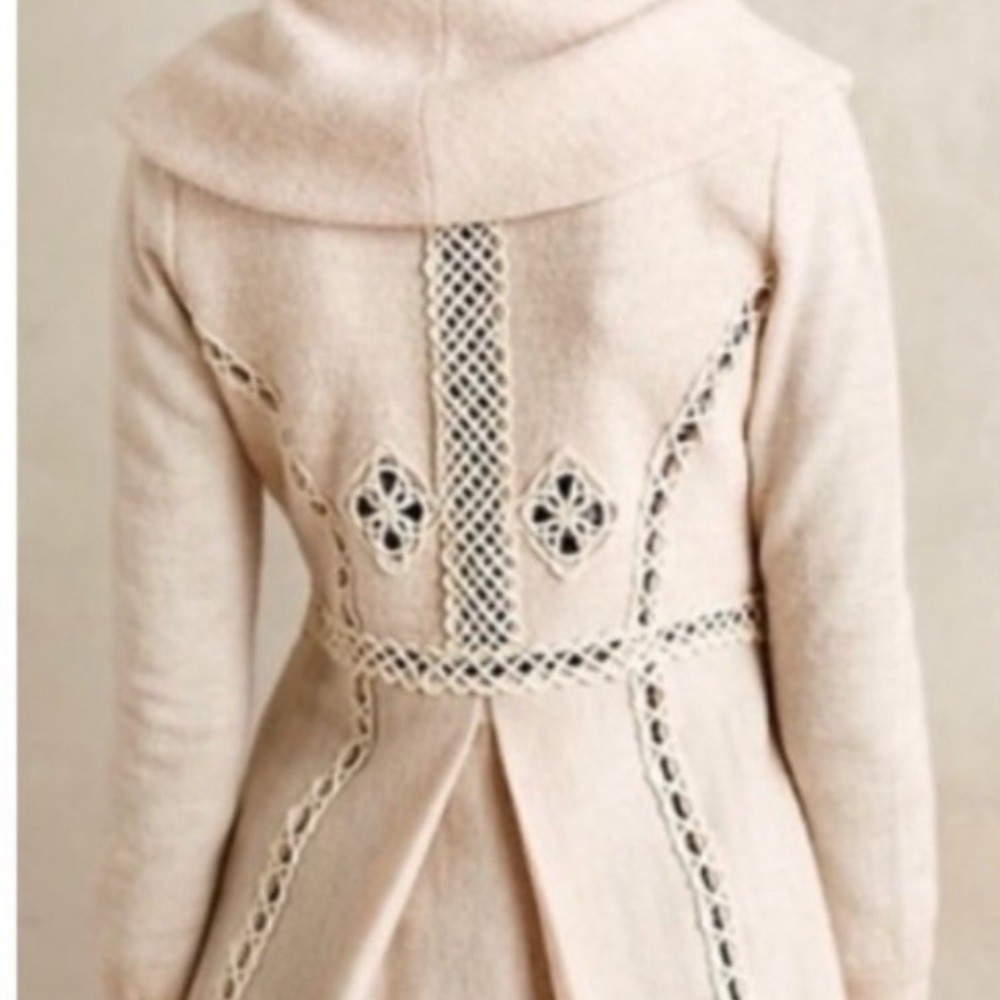 Anthropologie Angel of the North cream Soutache sweater M